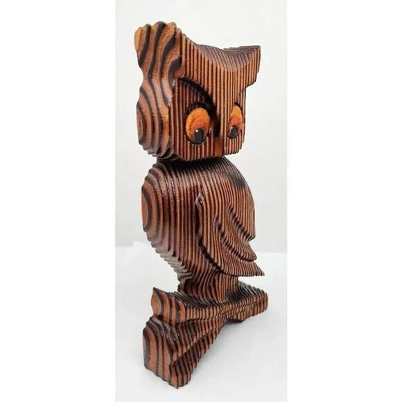 Vintage Green Mountain Wood Owl Wall Hanging, 1970s - Picture 2 of 10